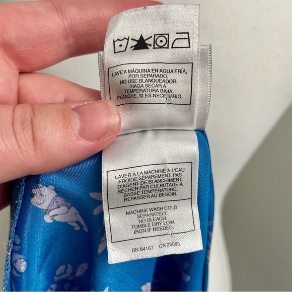 Vintage Disney Store Blue Winnie The Pooh Satin Pyjama Nightgown Size Medium - Picture 7 of 7